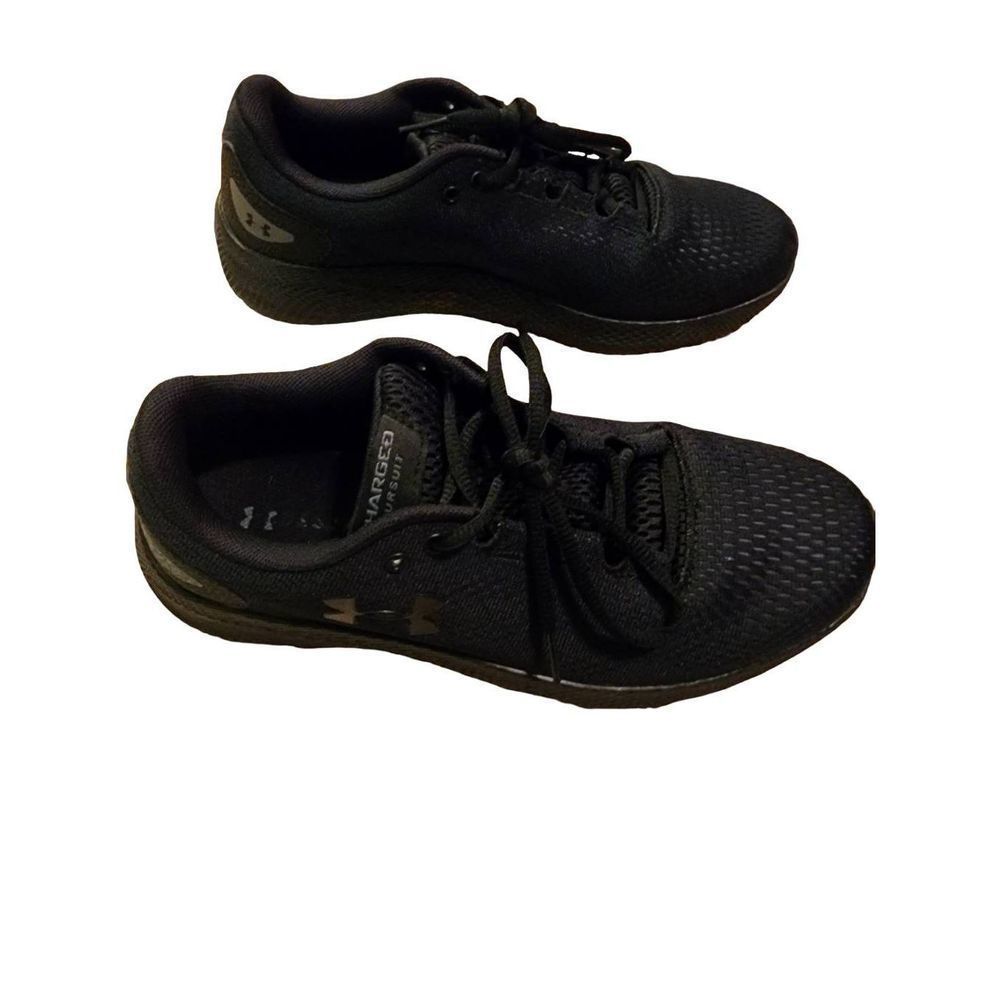 Under Armour UA Charged Pursuit 2 Black Womens Running Shoes 3022604 002 Size 8